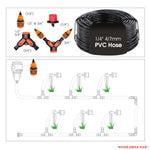 Juego de riego con temporizador de botón LCD de jardín de 30-5m, boquilla giratoria ajustable de 0-80L/H, sistema de riego automático con pantalla inteligente