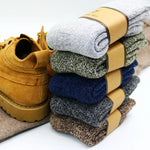 3/5 Pair Winter Men's Merino Wool Socks Super Thick Warm High Quality Harajuku Retro Snow Casual Antifreeze Cashmere Socks Men