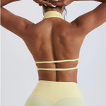Halter Top Gym Vest Woman Backless Tank Tops Push Up Sport Bras Running Vest Workout Underwear With Chest Cushion Top Activewear