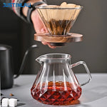 JUSTINLAU Pour Over Coffee Maker Set High Borosilicate Glass Coffee Filter Drip Coffee Maker Set for Home Office Barista Tools