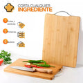 Lagom Food Chopping Board for Cutting Meat 24X34Cm Made of Natural Organic Bamboo and Wood 3 in 1 High Density and Hardness with Hanging Handle Excellent Craftsmanship Without Damage to the Blade Easy to Clean