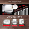 LFGB Certification 316L Stainless Steel Food Preservation Box with Freezer-safe Silicone Cover Vegetable Fresh Keeping Container