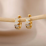 Tiny Zircon Cute Small Hoop Earrings for Women Girls Stainless Steel Gold Color Earrings 2024 Trend Wedding Party Jewelry Gift