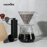Pour Over Coffee Dripper Set 600ml Glass  Server V02 Funnel Drip Maker Brew Cup Coffee Set with  Filter Paper