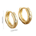 Stainless Steel Star Hoop Earrings for Women Girls Vintage Simple Zircon Paved Earrings Daily Wearing Party Fashion Jewelry Gift