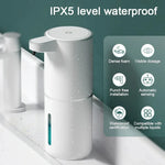 Dispensador automático de jabón en espuma de 380ml, carga USB, pantalla inteligente sin contacto, sensor infrarrojo, dispensador de jabón en espuma, lavamanos
