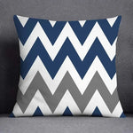 Funda de cojín de 45x45CM, patrón geométrico, poliéster, azul gris, funda de almohada, tapicería, cojín de sofá, almohada decorativa, funda de almohada para decoración del hogar.