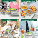 Fiambrera Bento para adultos, fiambrera hermética de acero inoxidable 304, recipientes para preparación de comidas, fiambrera Bento sin BPA