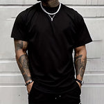 Men's T-shirt High Quality 100% Cotton Round Neck Short Sleeve Classic Black White Pure Color Tees Spring Summer Casual Cool Top
