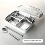 Fiambrera de acero inoxidable a prueba de fugas con 3/4 compartimentos - Recipiente Bento duradero y fácil de limpiar para estudiantes y trabajadores de oficina