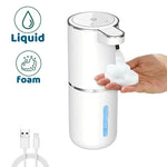 Dispensador automático de jabón líquido/espuma, dispensador eléctrico sin contacto, recargable por USB con sensor de infrarrojos para baño, cocina