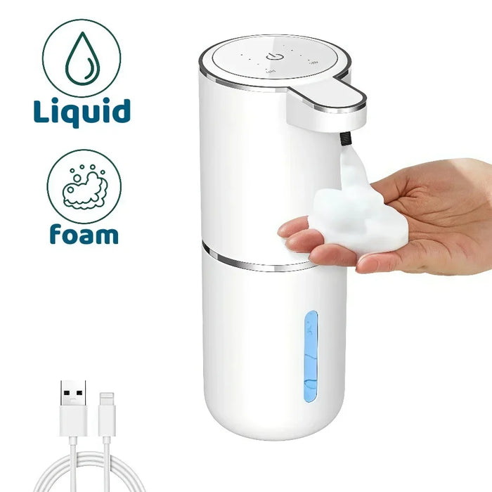 Dispensador automático de jabón líquido/espuma, dispensador eléctrico sin contacto, recargable por USB con sensor de infrarrojos para baño, cocina