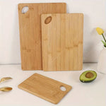 Juego de tablas de cortar de bambú de 3 piezas, tablas de picar multiusos gruesas para carne, verduras, fruta, tabla de cortar de bambú para cocina