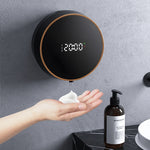 Dispensador de jabón automático sin contacto con sensor, tipo espuma, carga tipo C, lavado de manos inteligente por inducción con pantalla digital de temperatura