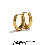 Yhpup 316L Stainless Steel Geometric U-Shape Hoop Earrings 18K Gold PVD Plated Popular Daily Classy Waterproof Jewelry Accessory