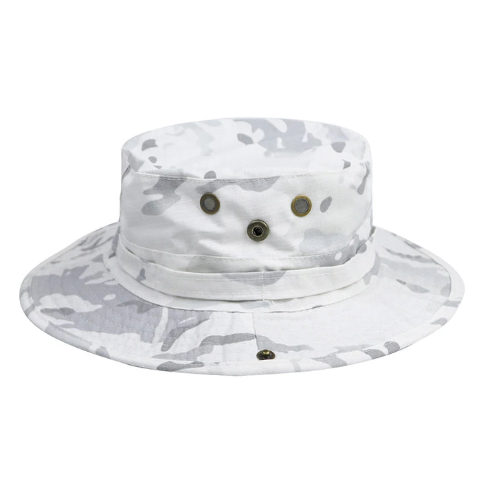 Camouflage Bucket Hat for Men Women, Outdoor Sun Protection Fishing Cap, Breathable Jungle Camo Fisherman Hat for Hiking Camping