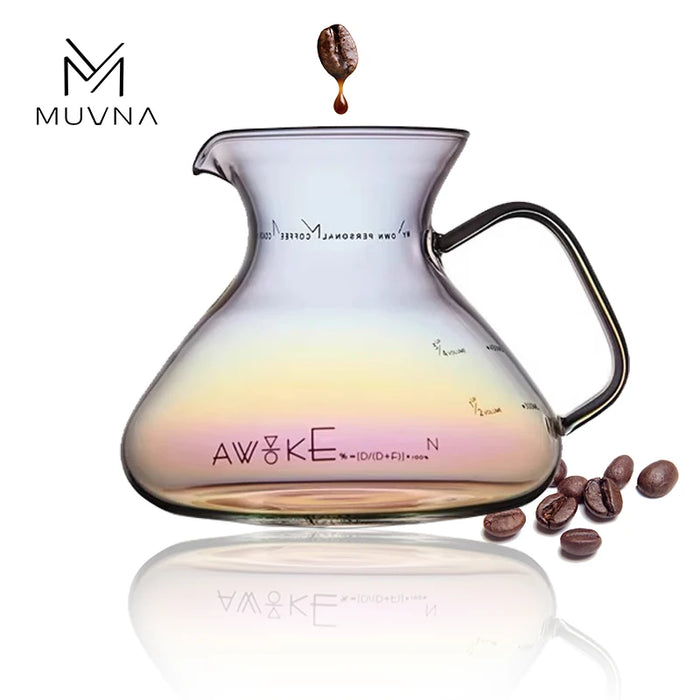 MUVNA 450ml Glass Pour Over Coffee Server,Heat-Resistant Coffee Dripper for Tea Home Espresso Brewing Barista Accessory Tool