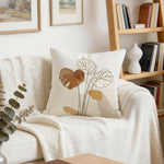 4 fundas de cojín minimalistas con estampado de hojas abstractas, de una sola cara, aptas para decoración de sala de estar, dormitorio, coche