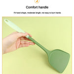 Juego de 6 utensilios de cocina de silicona: espátula china, cucharón de sopa, espátula ranurada, cuchara para pasta, espátulas para ensalada y miel para utensilios antiadherentes