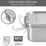 Fiambrera Bento para adultos, fiambrera hermética de acero inoxidable 304, recipientes para preparación de comidas, fiambrera Bento sin BPA