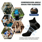 5 Pairs Unisex Merino Wool Ankle Hiking Running Socks Compression Support Thick Cushion No Show Socks Men Women Socks Breathable