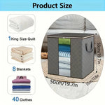 4 bolsas de almacenamiento extra grandes de 100 litros para ropa de cama y almohadas con tejido transpirable plegable y asas reforzadas