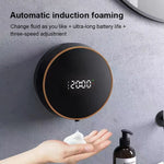Dispensador de jabón automático sin contacto con sensor, tipo espuma, carga tipo C, lavado de manos inteligente por inducción con pantalla digital de temperatura