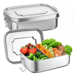 Fiambrera de acero inoxidable para niños y adultos, caja bento portátil a prueba de fugas, recipiente para preparar comidas de viaje apto para lavavajillas