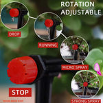 Juego de riego con temporizador de botón LCD de jardín de 30-5m, boquilla giratoria ajustable de 0-80L/H, sistema de riego automático con pantalla inteligente