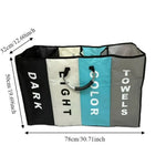 Cesto para ropa sucia de gran capacidad con 4 rejillas, plegable, de tela Oxford con asas, impermeable