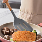 Juego de utensilios de cocina de silicona de 6/7 piezas, espátula antiadherente, cuchara sopera, utensilios de cocina con soporte de almacenamiento, utensilios de cocina con mango de madera