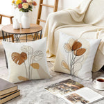 4 fundas de cojín minimalistas con estampado de hojas abstractas, de una sola cara, aptas para decoración de sala de estar, dormitorio, coche