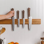 Soporte Magnético para Cuchillos de Pared con Imán Extrafuerte - 40 cm - Tira Magnética para Cuchillos de Acacia