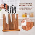 Nuevo bloque de cuchillos magnético de madera de acacia para el hogar y la cocina, soportes magnéticos con imanes potentes mejorados