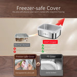 Caja de conservación de alimentos de acero inoxidable 316L con certificación LFGB, con tapa de silicona apta para congelador, recipiente para mantener frescos los vegetales