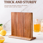 Nuevo bloque de cuchillos magnético de madera de acacia para el hogar y la cocina, soportes magnéticos con imanes potentes mejorados