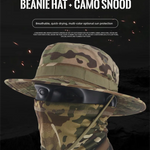 temuCamouflage Tactical Boonie Hat Set Outdoor Fishing Hat Fisherman Hat Sun Protection Breathable Hat for Men Foreign Trade