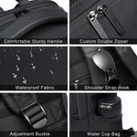 BANGE Lightweight 15.6 inch Laptop Backpack Waterproof USB Charge Port Multifunctional Travel Hiking School Bag Mochila for Men