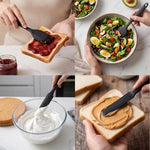 Juego de utensilios de cocina de silicona de 6 piezas, espátula raspadora para crema, espátula, brocha para aceite, juego de espátulas para hornear, mango no integrado