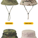 Camouflage Gen 2 Tactical Boonie Hat Sun Protection Round Brim Hat for Cycling, Summer Military Training, Outdoor Fisherman Hat