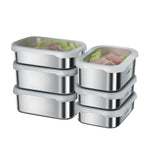 Caja de conservación de alimentos de acero inoxidable 316L con certificación LFGB, con tapa de silicona apta para congelador, recipiente para mantener frescos los vegetales