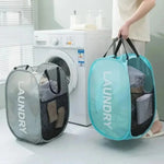 Cesto de Ropa Sucia Plegable de Malla Portátil para Lavandería, Dormitorio, Viajes, Cestas de Lavandería Transpirables, Ahorra Espacio