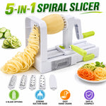5 in 1 Hand Crank Vegetable Spiralizer Slicer Zucchini Noodle Maker Rotary Carrot Potato Shredder With 5 Blades Kitchen Tools