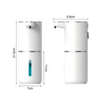 Dispensador automático de jabón en espuma de 380ml, carga USB, pantalla inteligente sin contacto, sensor infrarrojo, dispensador de jabón en espuma, lavamanos