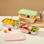 WORTHBUY Fiambrera bento sellada portátil de gran capacidad 304 de acero inoxidable, recipiente de alimentos para ensalada de frutas para estudiantes y oficinistas