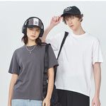100% Cotton Solid Color T-Shirts Men Woman Short Sleeve Fashion Brand Trend Casual Soft Clothing Tees Breathable Summer Tops