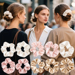33PCS Hair Scrunchies,Satin Silk Hair Ties Ropes Ponytail Holder For Women Classic Elastic Hair Bands Ropes Girls Hair Accessori