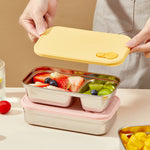 WORTHBUY Fiambrera bento sellada portátil de gran capacidad 304 de acero inoxidable, recipiente de alimentos para ensalada de frutas para estudiantes y oficinistas