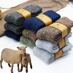 3/5 Pair Winter Men's Merino Wool Socks Super Thick Warm High Quality Harajuku Retro Snow Casual Antifreeze Cashmere Socks Men