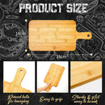 Tablas de cortar de bambú para cocina, tabla de cortar de bambú con asas para pizza, pan, carne, bandeja para hornear y servir
